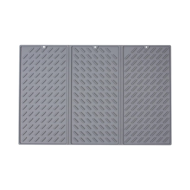 Estera de secado de platos, estera de drenaje para encimera de cocina, secado rápido, fácil de limpiar, aislamiento térmico, antideslizante, alfombril gris