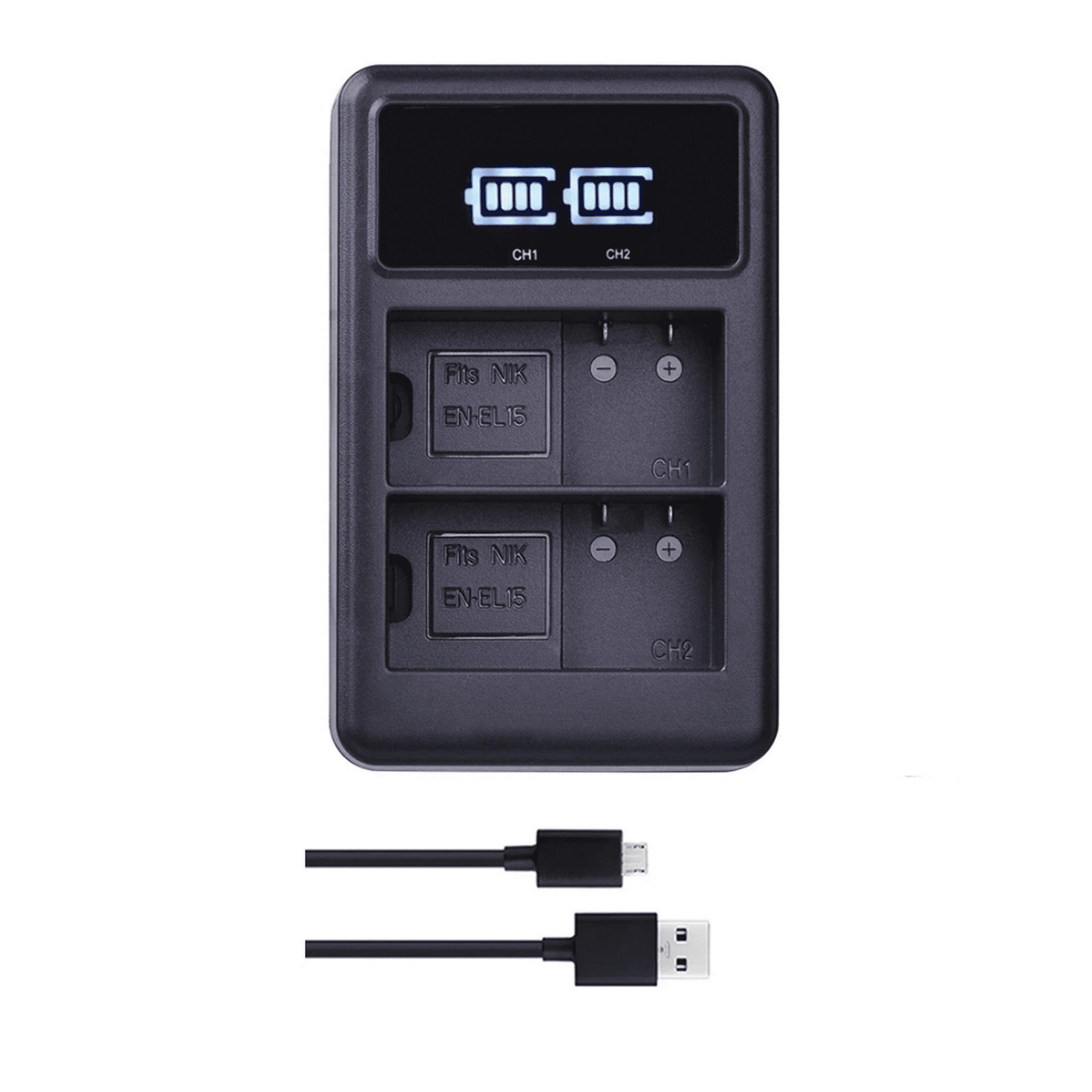 Genérico - Cargador Doble Mh-25 Nikon Alternativo Para Batería En-el15