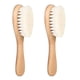 thumbnail image 1 of Cepillo para la cabeza del bebé, peine de pelo de cabra suave para niños, cerdas de madera, herramienta de masaje para bebés, ducha para recién nacidos, color madera, 2 piezas, 1 of 5
