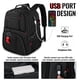 thumbnail image 3 of Mochila para portátil YOREPEK 18.4 con puerto de carga USB negra, 3 of 8