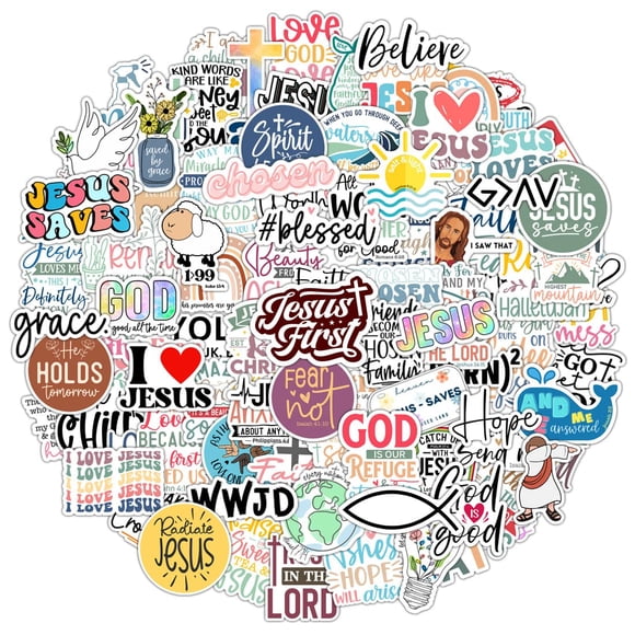 Paquete de 100 pegatinas Krazy4K Inspiring Christian para botellas de agua