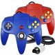 thumbnail image 1 of Controlador Burcica N64 con cable - Pack de 2 (Rojo y Azul), 1 of 7