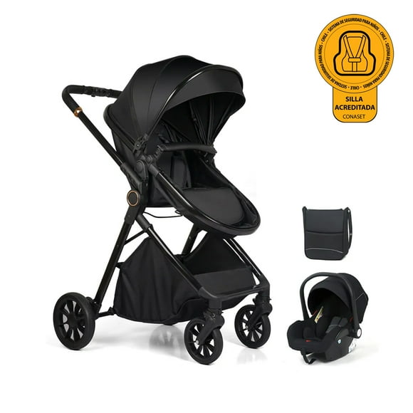 Coche De Bebé y Silla Nido Bolso Prime Negro – BABYMINE
