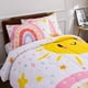thumbnail image 5 of Lightwe-ight So-ft 3 Piece R-ainbow Comfort-er Set with 2 Pillo-w Covers Cartoon Lo-ve Hearts Suns -and Stars Bedding Set- for Girls Boy-s Kids Twin Dark Blue, 5 of 5