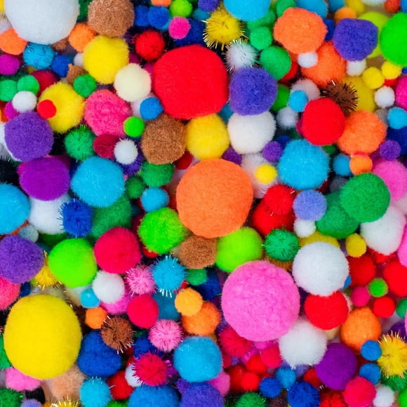 Pompones artesanales Adeweave 1000, varios colores, con bolsa