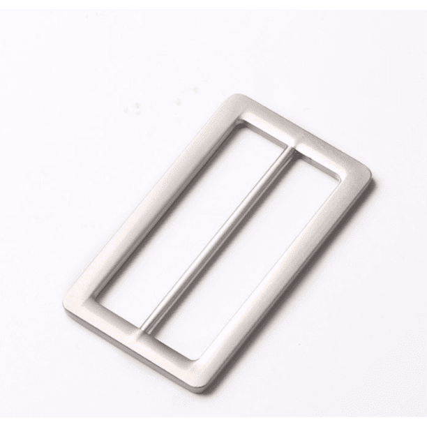 Correa de cincha deslizante de 2 pulgadas con hebillas de triple deslizamiento y botones de aleación de zinc, 10 unidades (plateadas)