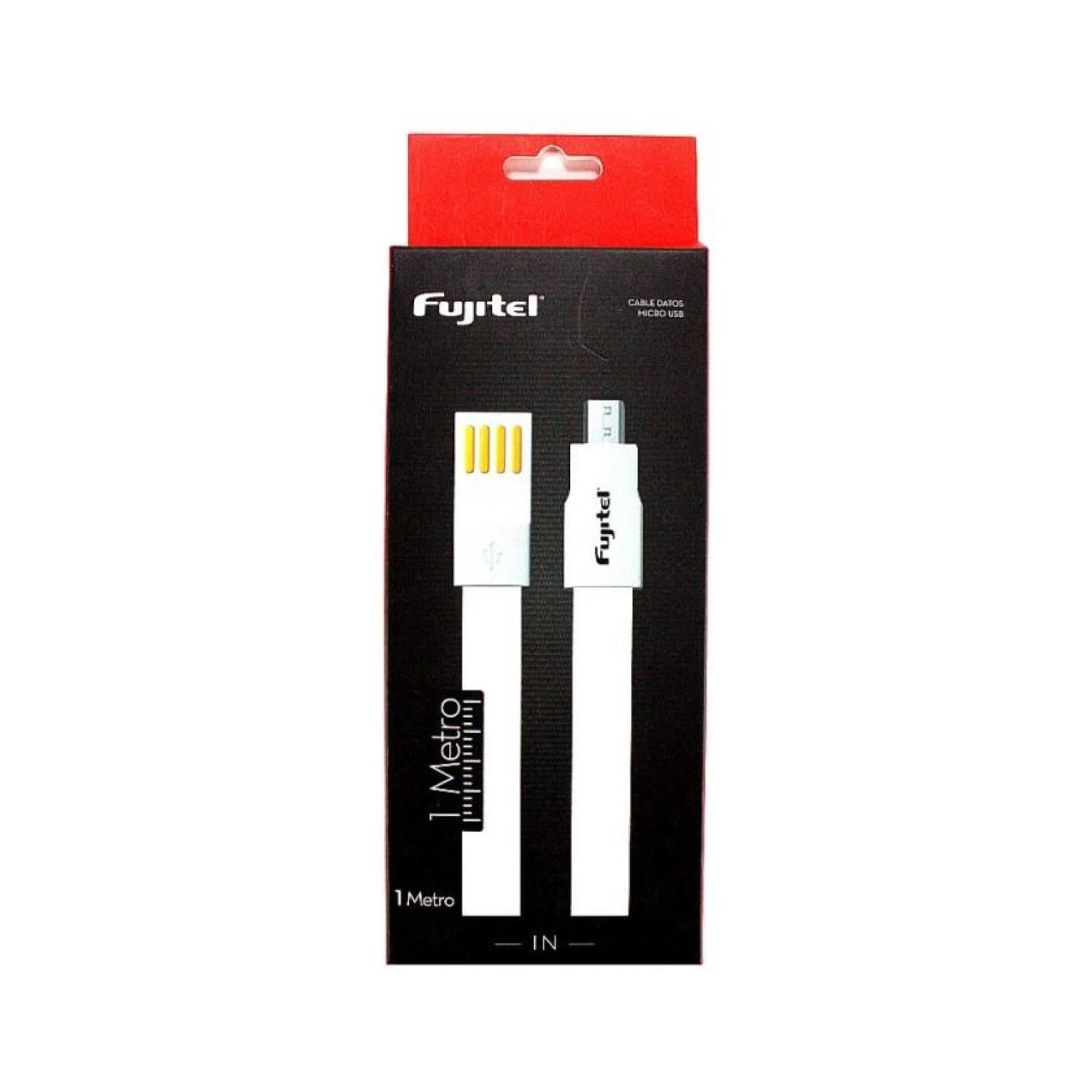 Cable Usb A Micro Usb - 1mt Plano Imantado Color Blanco Marca Fujitel