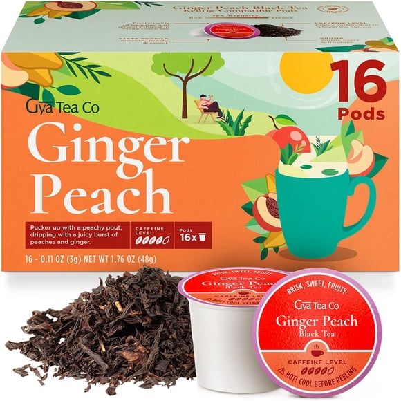 Cápsulas de té Gya Tea Co Jengibre y Durazno - 16 unidades