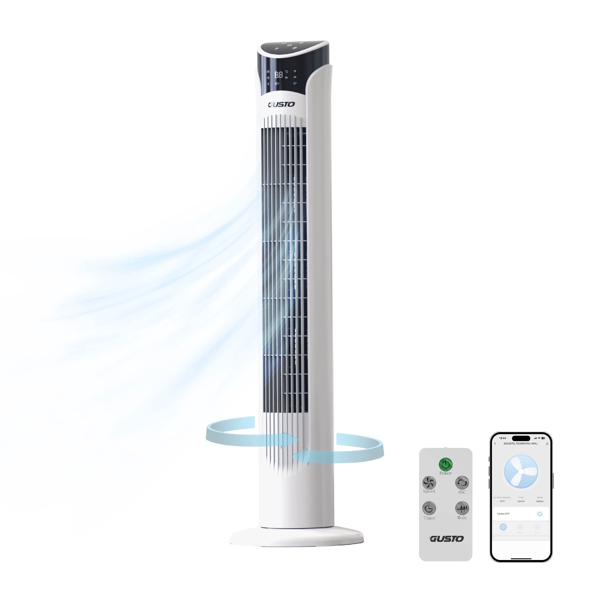 Ventilador Torre Gusto 84 Cm Blanco