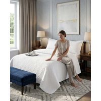 Todo Para El Hogar - Quilt De Verano Transpirable, Ligero Y Elegante Plaza Y Media