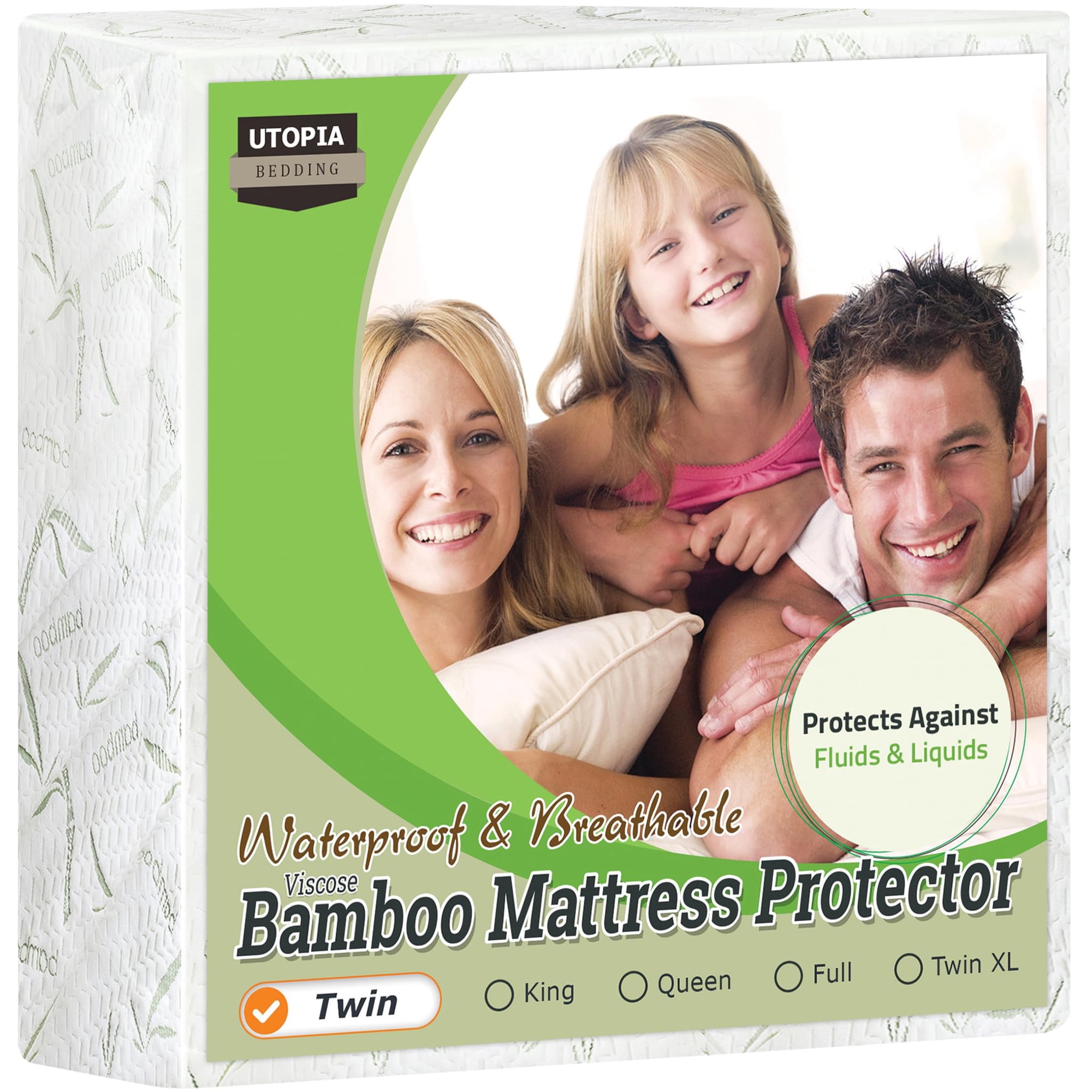 Protector De Colchón Utopia Bedding Impermeable, Tamaño Doble