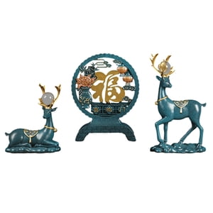 Bothyi - Estatuas De Ciervos De Resina Manualidades Figuras De Renos De Comedor Para El Día De San Valentín Azul