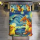 thumbnail image 1 of Pokmon Charmander 3 Piece Sets Full/Queen Size - Reversible Microfiber Quilts with Shams Soft Lightweight Bedspread Coverlet Comforter for All Season Bed Sheets, 1 of 4