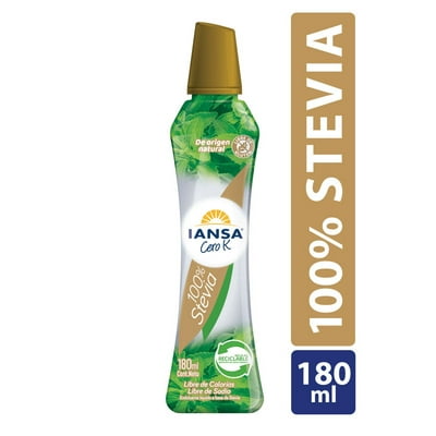 Endulzante Líquido Stevia Botella 180 Ml Iansa Cero K