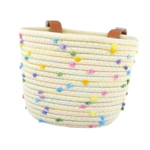 Ioensy - Cesta De Bicicleta Para Niños Decoración Portátil Con Correas Ajustables Para Niños Compras Beige