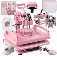 Máquina De Prensado En Caliente Leomru 8 En 1, 30 Oz, Prensa Para Vasos, Color Rosa