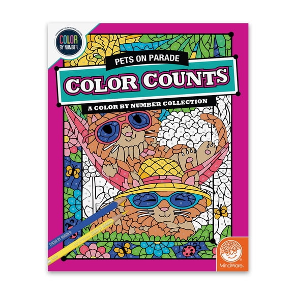 Libro para colorear MindWare Color by Number Pets on Parade, 6+