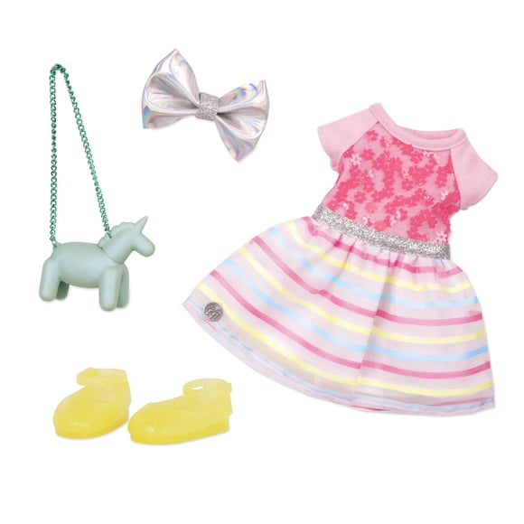 Ropa para muñecas con purpurina para niñas con flores brillantes en flor, 14 pulgadas