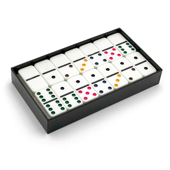 Juego de dominó CHH 2322 Doble 6 jumbo con puntos de colores