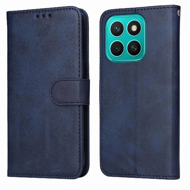 Funda Billetera para Honor X8C con Porta Tarjetas y Soporte Ajustable Azul