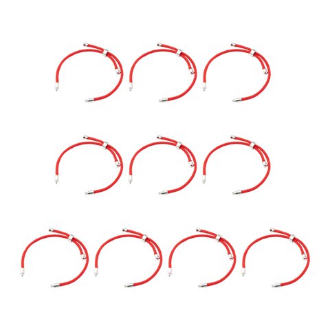 Bothyi - 10 Piezas De Pulsera De Cordón Trenzado De Nailon, Hallazgos, Pulsera De Cuerda De Moda, Rojo, Plata