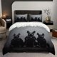 thumbnail image 1 of 3pcs Doberman Pinscher Majestic in the Fog Print Set Soft and Comfortable Bedding Set Suitable for All Seasons, 1 of 5