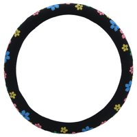 Route Cinco - Cubre Volante Auto Universal Negro Con Flores