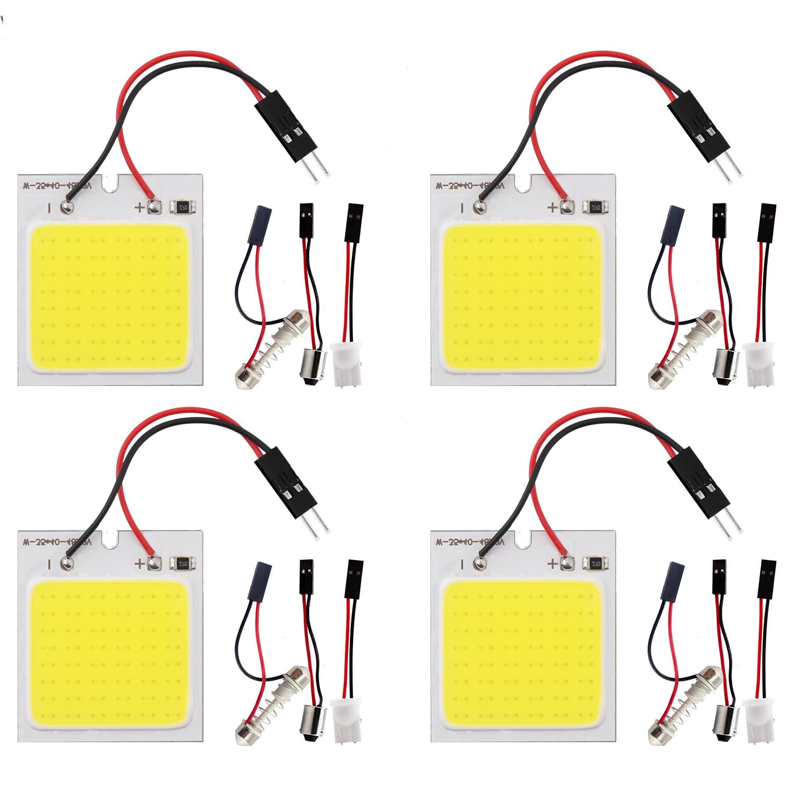 Yme-bright - Luces Para Interior De Coche Ym E-bright Cob 48-smd Led, Paquete De 4 Unidades, Color Blanco
