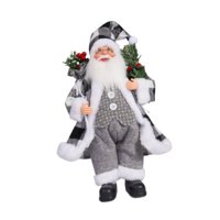 Bothyi - Figura De Papá Noel, Adorno De Colores Brillantes Para Decoración De Fiestas Navideñas, Cuadros Blancos Y Negros