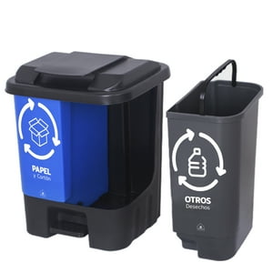 Homeclaf - Basureros De Reciclaje 30L Papel Y Otros Desechos