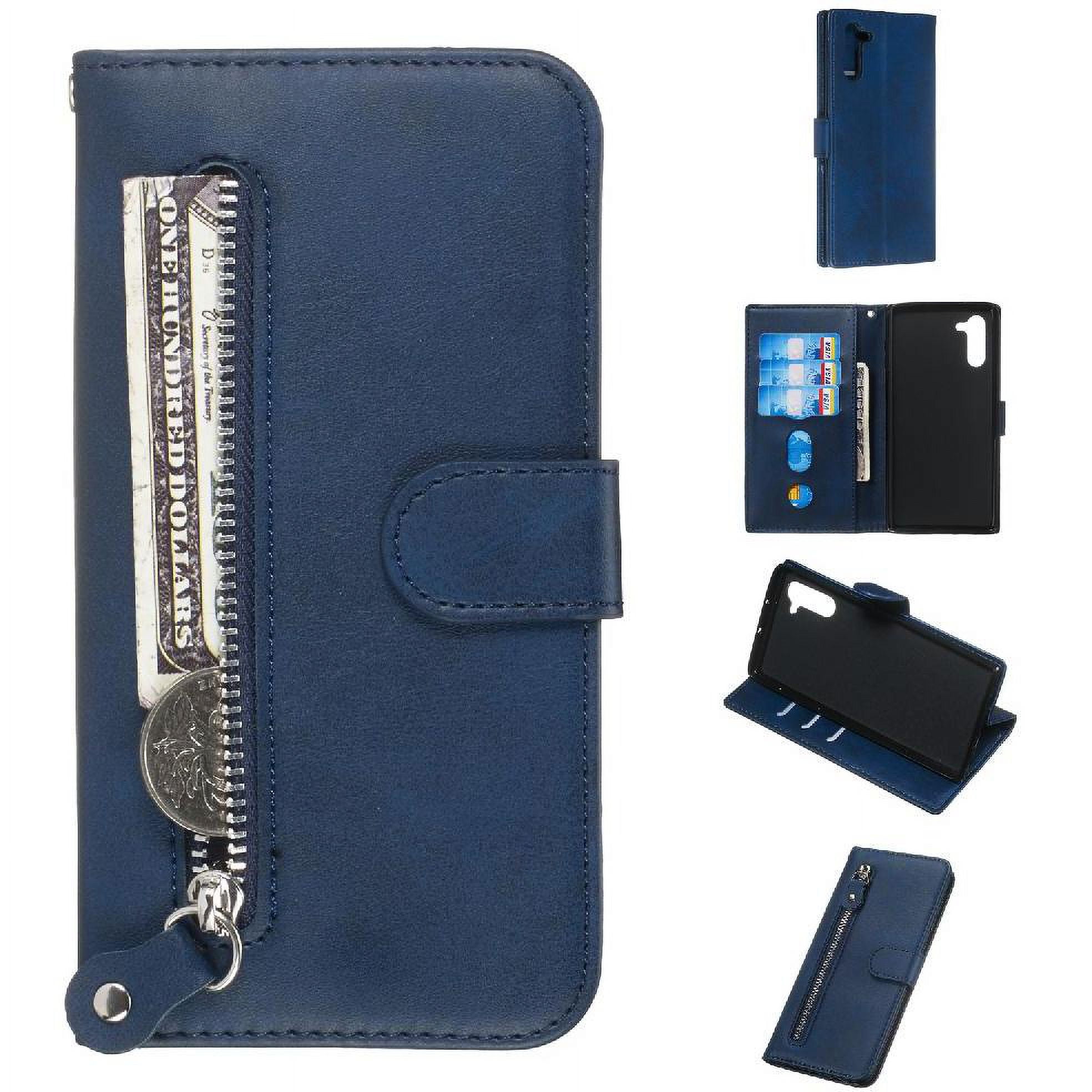 Gangxun - Funda Con Cremallera Para Samsung Galaxy Note 10 Plus, Carcasa Cartera De Cuero Pu Con Soporte Y Tarjetero