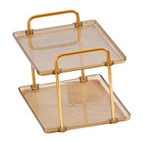 Bothyi - Organizador De Mostrador De Bandeja De Baño De 2 Capas Para Tocador, Artículos De Tocador, Maquillaje