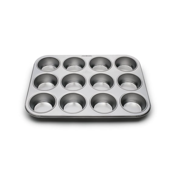 Pan Fox Run para magdalenas y magdalenas estándar de acero inoxidable, 12 tazas