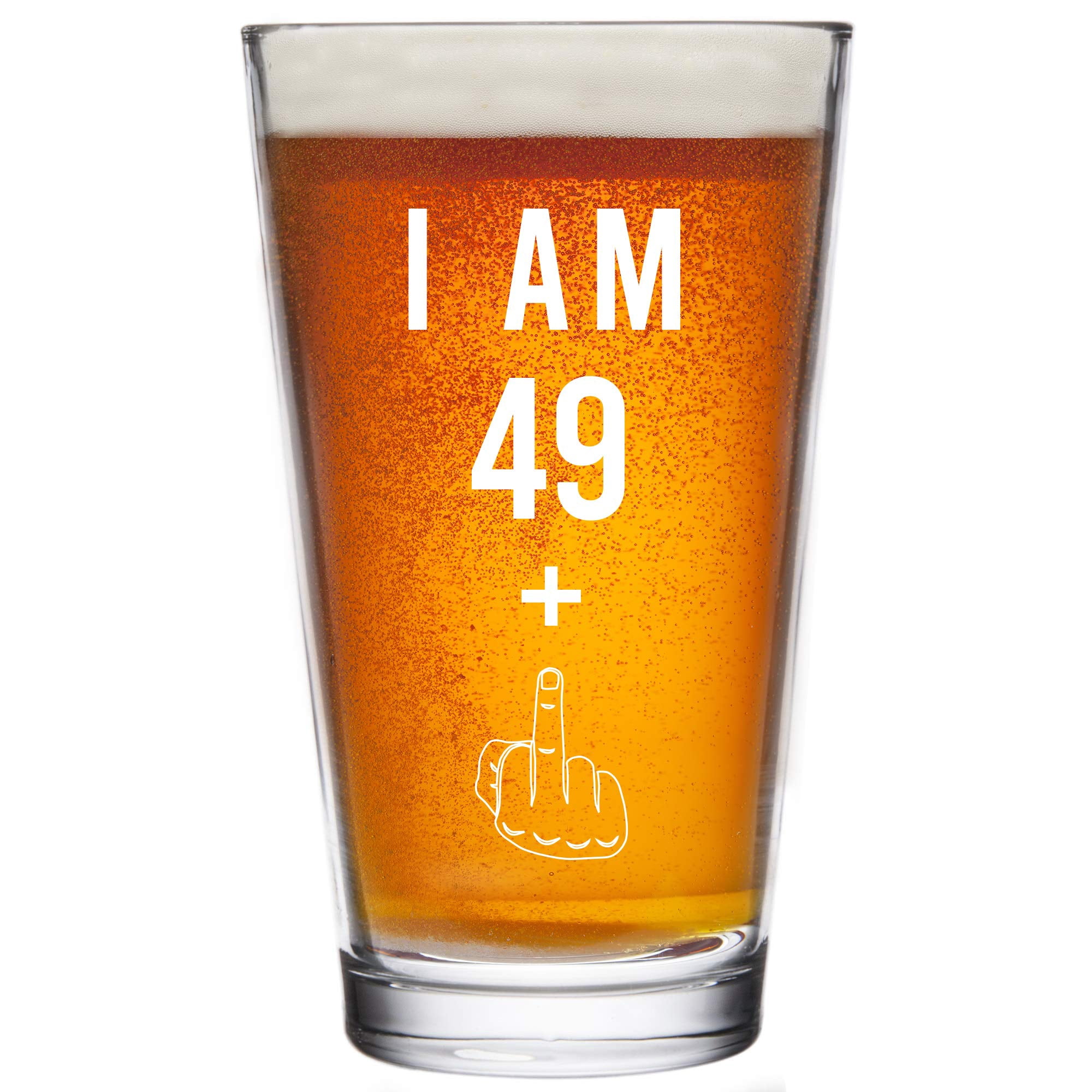 Vaso De Cerveza Gelid 49 + One Dedo Medio Para 50 Cumpleaños, 400 Ml