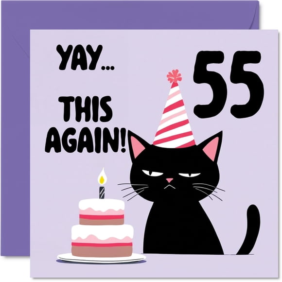 Tarjeta de felicitación Stuff4 55th Birthday Yay This Again! 5.7 pulgadas