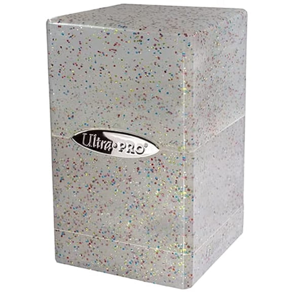 Deck Box Ultra Pro Satin Tower para más de 100 tarjetas de cristal con purpurina