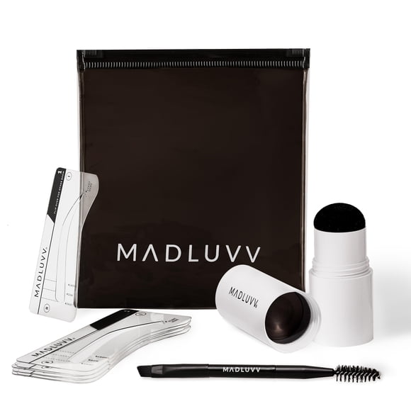 Kit de plantillas para cejas MADLUVV, fácil de usar, 9 formas con accesorios