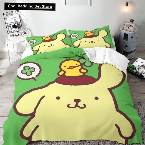 Duvet Cover Pompompurin Quilt Cover Multi-piece Bedding Set Comforter Cover 2pc3pc Full Size Needlework Pillowcase Bed Sheets