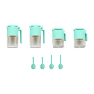 Magideal - Frascos De Vidrio Miniaturas Casa De Muñecas Accesorios De Cocina, Frascos De Resina Jarra De Aceite Botella De Condimento, Para Decoración De Casa De Verde Claro