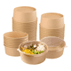 thumbnail image 1 of 100 bowls kraft con tapa plástica envases 750cc Beige, 1 of 3