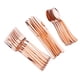 thumbnail image 2 of 18 unids / lote grandes cubiertos de plástico desechables conjunto tenedores cuchillos cucharas de oro rosa, 2 of 5