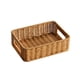 thumbnail image 2 of Cesta de almacenamiento organizador de exhibición, cesta de picnic, plato rectangular para servir alimentos, bandeja para servir cosméticos, café, art marrón claro M, 2 of 5