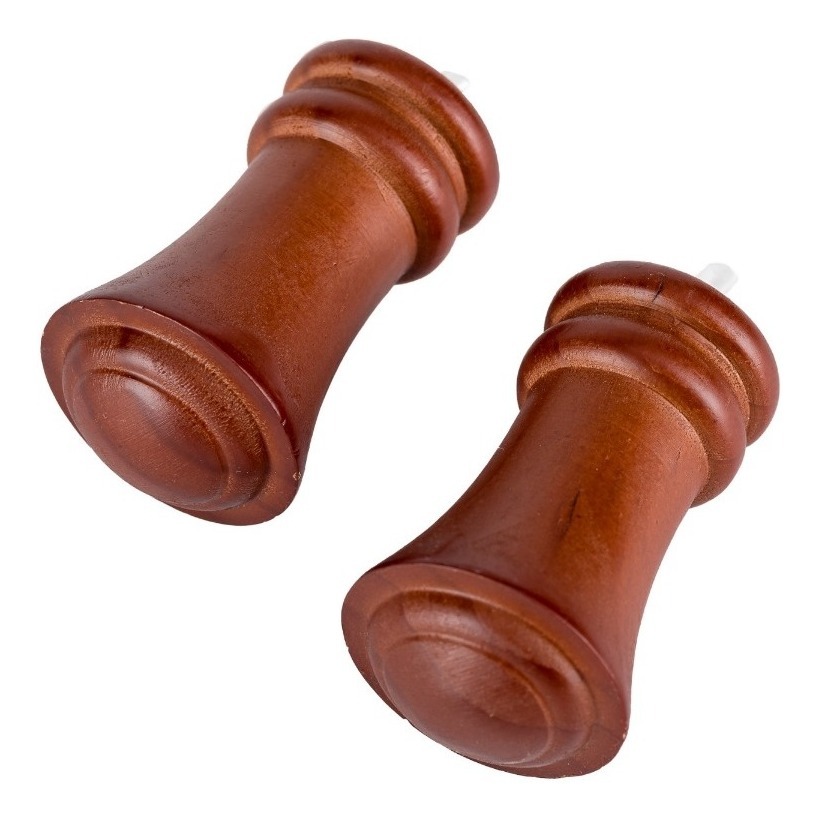 Metalhsa - Pack 2 Unidades Terminal Queen De Madera Chocolate 28 Mm