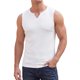 thumbnail image 1 of INSPIRE CHIC Camiseta sin mangas con cuello en V a rayas texturizadas de verano para hombre S Blanco, 1 of 5