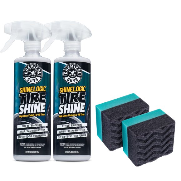 Chemical Guys ShineLogic Brillo para Llantas 592 ml Paquete de 2 con Aplicadores