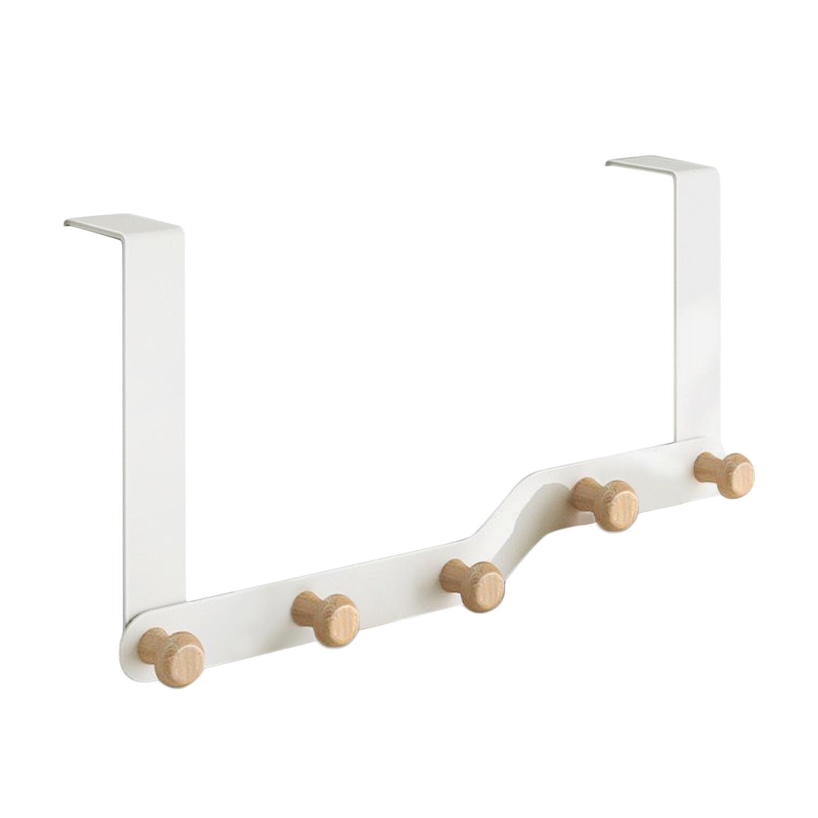 Magideal - Perchero Para Colgar Abrigos En La Parte Trasera De La Puerta, Colgador De Toallas Resistente Portátil Multifunción, Gancho Organizador De Pared Para 5 Ganchos