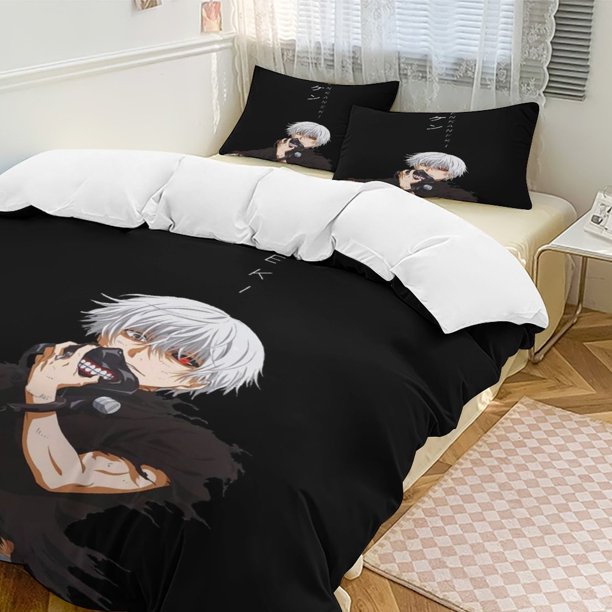 Tokyo Ghoul Anime Home Bed 3-piece Set Classic Japanese Anime Polyester Wash Student Dormitory Set
