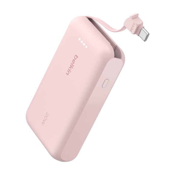 Batería externa Belkin 10K PD 20W con cable integrado para iPhone