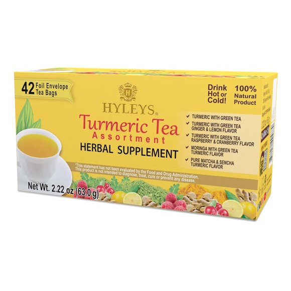 Té Hyleys Cúrcuma 42 Bolsitas Suplemento Herbal para el Bienestar