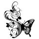 thumbnail image 2 of Escultura De Pared Colgante Con Acento Moderno Para Ba?o, Mariposa, Decoración De Pared De Metal Con Flores, 2 of 5